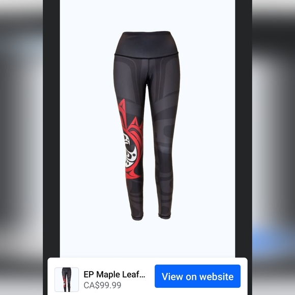 NoMiNoU Pants - NWT NoMiNoU Desings Eagle Maple Leaf Legging Sz XS Black